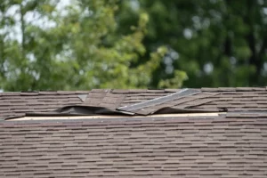 exterior roof damage missing shingles damaged shingles my town roofing memphis